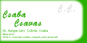 csaba csavas business card