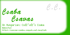 csaba csavas business card
